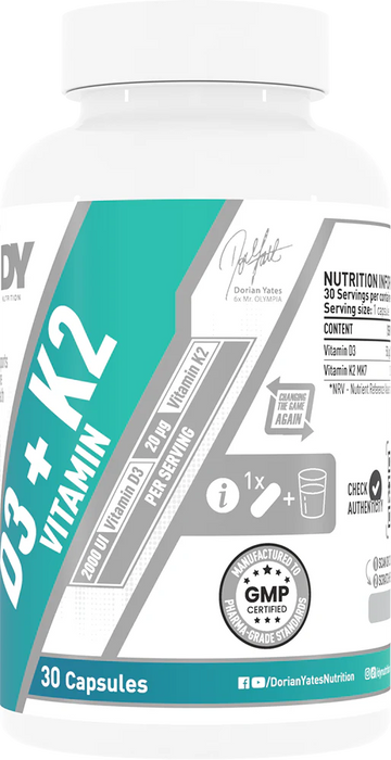 DY Nutrition D3 + K2 Vitamin - 30 kapslar