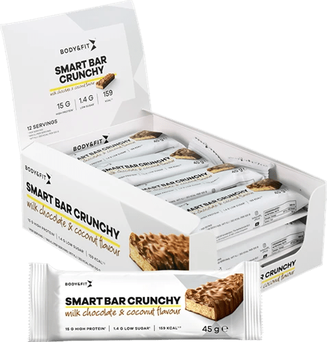 Body & Fit Protein Bar Crunchy - 12 x 45 g - | Köp hos Gymcentralen
