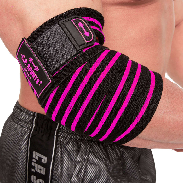 C.P. Sports Elbow Wraps Pro 1,3 m, Black/Pink - Utrustning | Köp hos Gymcentralen