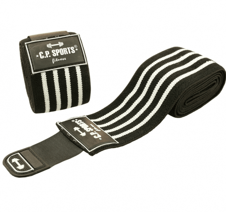 C.P. Sports Elbow Wraps Pro 1,3 m black/White - Utrustning | Köp hos Gymcentralen
