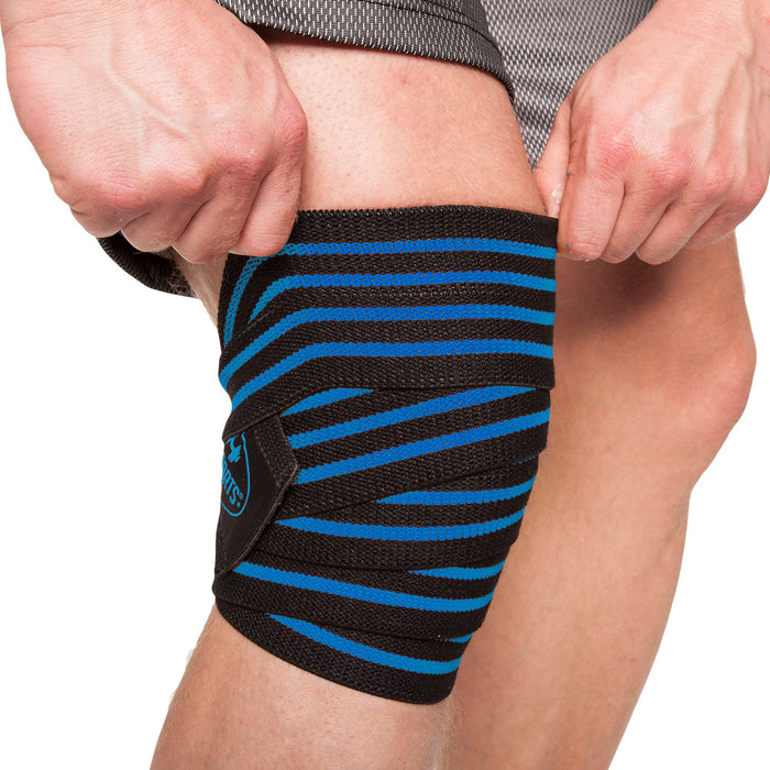 C.P. Sports Knee Wraps, Black/Blue, 2 m - Utrustning | Köp hos Gymcentralen