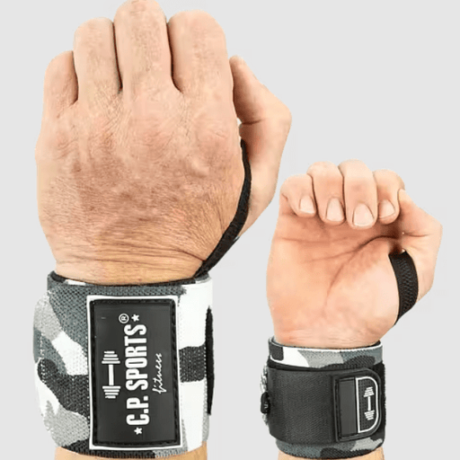 C.P. Sports Strongman Wrist Wraps 50 cm, White Camo - Utrustning | Köp hos Gymcentralen
