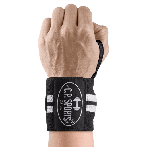 C.P. Sports Wrist Wraps 30 cm, Black/White - Utrustning | Köp hos Gymcentralen