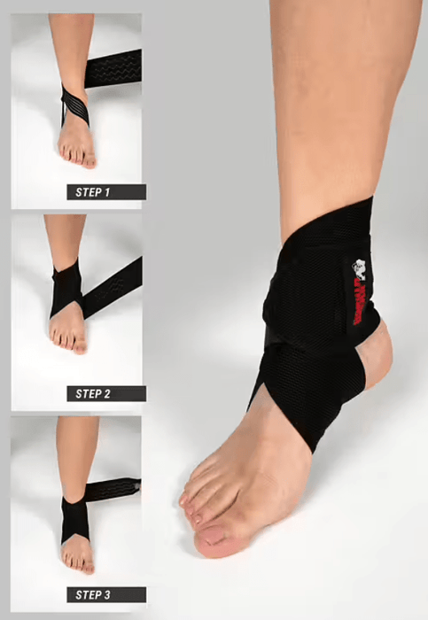 Gorilla Wear Ankle Wraps, black/white - Utrustning | Köp hos Gymcentralen