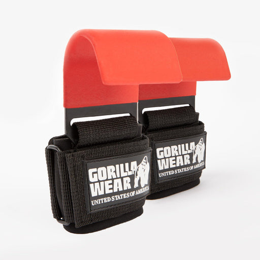 Gorilla Wear Weight Lifting Hooks, black/red - Utrustning | Köp hos Gymcentralen