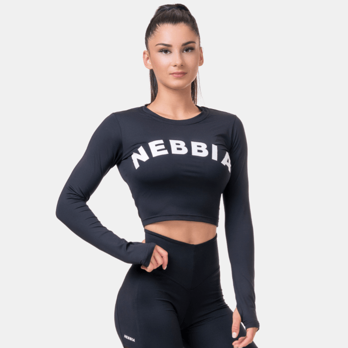 Nebbia Long Sleeve Thumbhole Sporty Crop Top - | Köp hos Gymcentralen