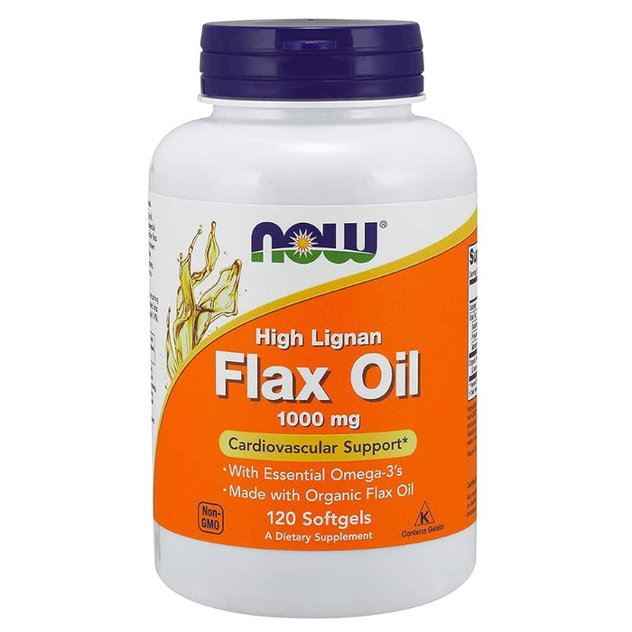 NOW Foods High Lignan Flax Oil Organic - 120 softgels - | Köp hos Gymcentralen