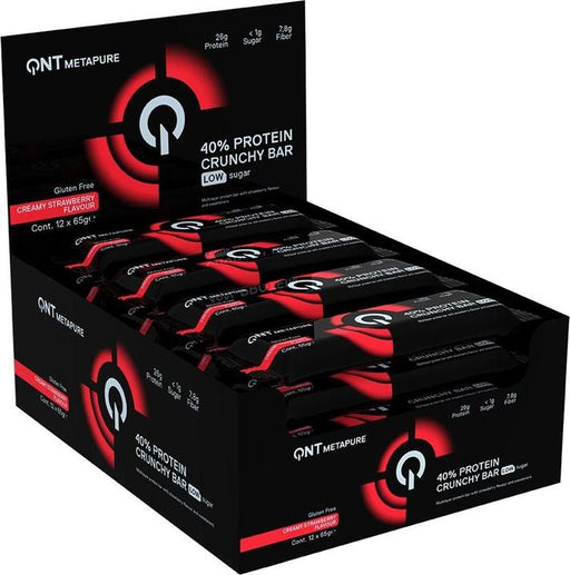 QNT 40% Protein Crunchy Bar - 12 x 65 g - | Köp hos Gymcentralen