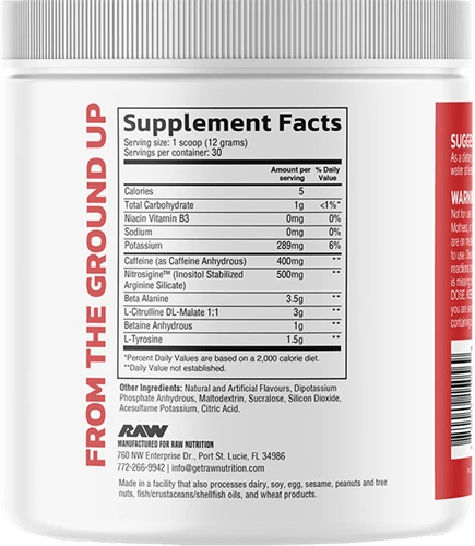 RAW Pre Extreme - 30 servings - | Köp hos Gymcentralen